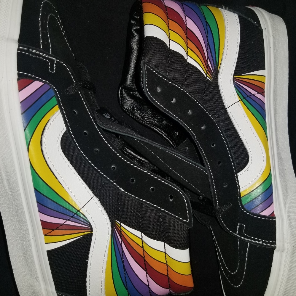 SOLD NWT Van's rainbow high tops